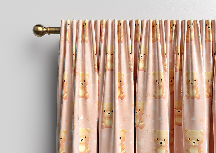 Little Bear, Peach Sorbet - Made to Measure Curtains - Image 9